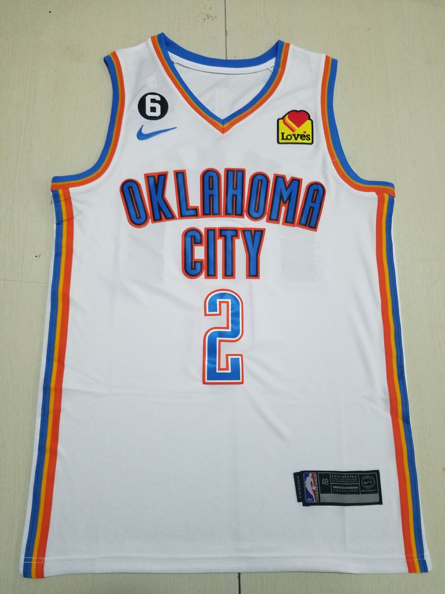 Men Oklahoma City Thunder #2 Shai Gilgeous-Alexander White Nike 2022 NBA Jersey->oklahoma city thunder->NBA Jersey